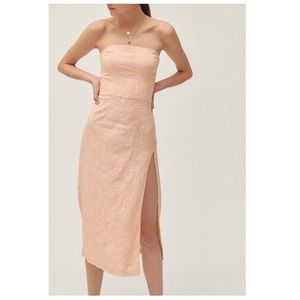 Urban Outfitters Linen Strapless Midi Dress